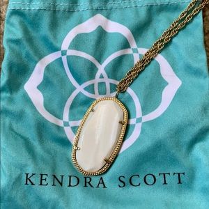 Kendra Scott White and Gold Pendant Necklace